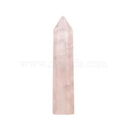 Point Tower Natural Rose Quartz Home Display Decoration, Healing Stone Wands, for Reiki Chakra Meditation Therapy Decors, Hexagon Prism, 10x50mm(PW-WG24364-02)