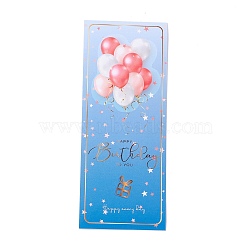 Birthday Theme Sticker, Paper Self Adhesive Stickers, Rectangle with Word Happy Birthday, Sky Blue, 15x6x0.01cm, 50 sheets/bag(DIY-B041-22B)