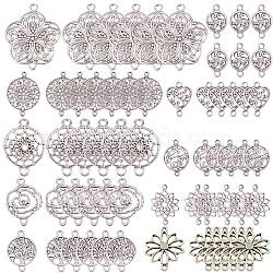 Tibetan Style Alloy Links, Mixed Shapes, Antique Silver, 74x72x17mm(TIBE-SC0002-04)