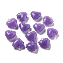 Opaque Acrylic Beads, Two Tone, Heart, Dark Orchid, 18x16.5x8mm, Hole: 2mm(OACR-Q196-05A)