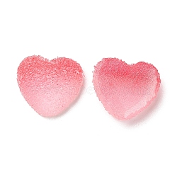 Resin Cabochons, Two Tone, Heart, Flamingo, 15~15.5x16.5~17x7mm(RESI-TAC0002-02B)