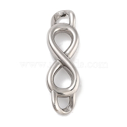 Tarnish Resistant 304 Stainless Steel Infinity Links, for Leather Cord Bracelets Making, Stainless Steel Color, 35x10.5x5mm, Hole: 3.5x4.5mm(STAS-L274-009P-02)