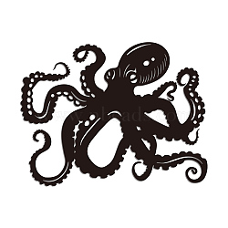 Iron Wall Art Decorations, for Front Porch, Living Room, Kitchen, Matte Style, Octopus, 231x300x1mm(HJEW-WH0067-245)