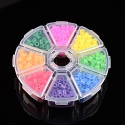 PE DIY Melty Beads Fuse Beads Refills, Tube, Mixed Color, 5x5mm, Hole: 3mm, about 70pcs/compartment, 560pcs/box(DIY-X0213-B)