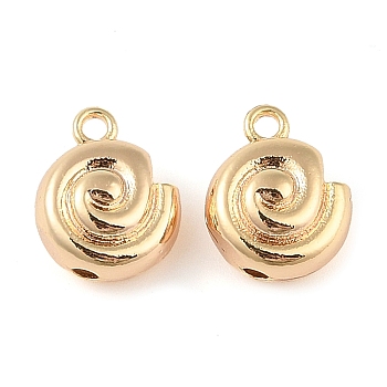 Brass Charms, Snail, Real 18K Gold Plated, 13x10.5x6.5mm, Hole: 1.6mm