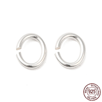 925 Sterling Silver Open Jump Rings, Oval, Silver, 8x6.5x1.2mm, Inner Diameter: 4.2x6.5mm, about 52pcs/10g