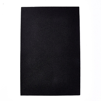 Imitation Leather Fabric Sheets, for Garment Accessories, Black, 30x20x0.05cm