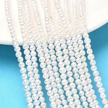 Natural Cultured Freshwater Pearl Beads Strands, Round, Grade 2A+, Old Lace, 4~4.5mm, Hole: 0.5mm, about 100pcs/strand, 14 inch(35.56cm)