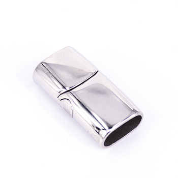 316 Stainless Steel Magnetic Clasps, Stainless Steel Color, 28.5x14.5x8.5mm, Hole: 6.5x12.5mm