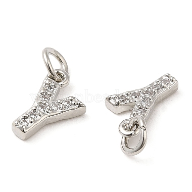 Brass Micro Pave Grade AAA Cubic Zirconia Charms(ZIRC-P067-11P-Y-NR)-3