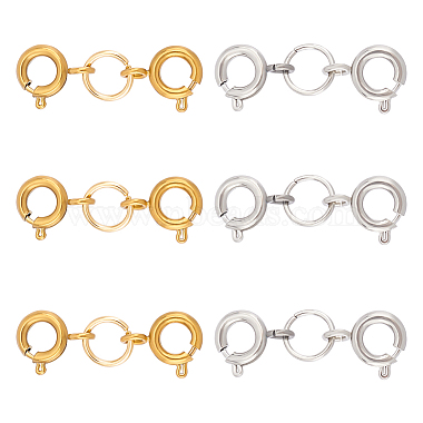 Platinum & Golden 304 Stainless Steel Spring Ring Clasps