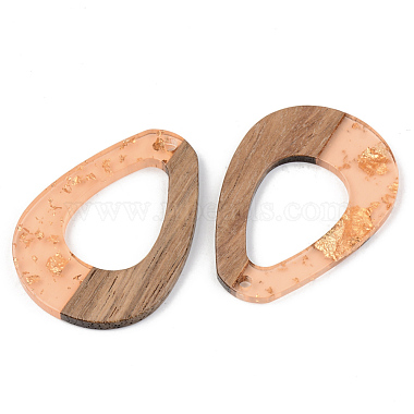 Transparent Resin & Walnut Wood Pendants(RESI-S389-026A-B04)-2