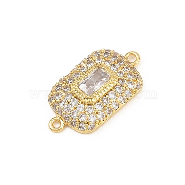 Brass Micro Pave Cubic Zirconia Connector Charms(CU-CBAAB9C-01G-02)-2