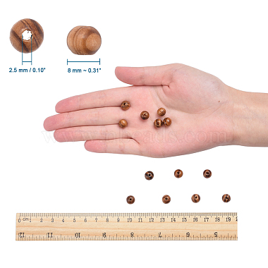 Perles de bois naturel non teintes(X-TB611Y-8mm-LF)-3