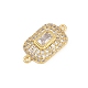 Brass Micro Pave Cubic Zirconia Connector Charms(CU-CBAAB9C-01G-02)-2