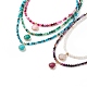 Teardrop Pendant Necklace with Round Beaded Chains(NJEW-JN03921)-1