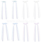 8Pcs 4 Colors Lace Bowknot Polyester Alligator Hair Clips, for Wedding Women and Girls, Mixed Color, 265~315x90x10.5mm, 2pcs/color(PHAR-CY0001-01)