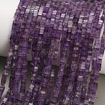 Natural Amethyst Beads Strands, Square, Heishi Beads, 2.5x2.5x1.5mm, Hole: 0.7mm, about 263pcs/strand, 14.96''(38cm)(GG-CBA2498-C01-01)