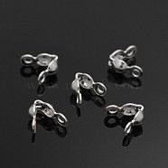 925 Sterling Silver Bead Tips,  2mm, hole: 1mm(STER-E040-03A)
