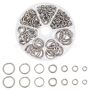 Elite 226Pcs 7 Styles 304 Stainless Steel Open Jump Rings, Round Ring, Stainless Steel Color, 8~20x1.5~2mm, Inner Diameter: 5~16mm(STAS-PH0005-53)