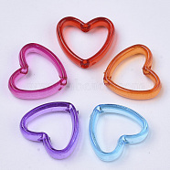 Transparent Acrylic Bead Frames, Dyed, Heart, Mixed Color, 15x16.5x4mm, Hole: 1.6mm(X-TACR-T015-017)