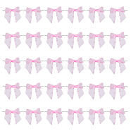 Polyester Packaging Ribbon Bowknot, with Iron Wire Twist Ties, for DIY Gift Wrap Decoration, Wedding Candy Party Decoration, Pearl Pink, 90x110x8.5mm(AJEW-WH0270-204A)