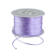 Round Nylon Thread, Rattail Satin Cord, for Chinese Knot Making, Lilac, 1mm, 100yards/roll(NWIR-R005-019)