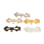 Brass Brooches Findings, Cadmium Free & Lead Free, Bowknot, Mixed Color, 10x28x1mm(KK-M285-34)