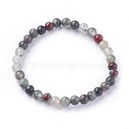 Natural African Bloodstone Beads Stretch Bracelets, Round, 1-7/8 inch~2-1/8 inch(4.9~5.3cm), Beads: 6~7mm(BJEW-F380-01-A01)