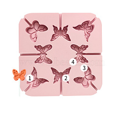 Food Grade DIY Silicone Molds, Lollipop Moulds, Chocolate Hard Candy Sucker Maker, Butterfly, 120x120x15mm(WG69612-02)