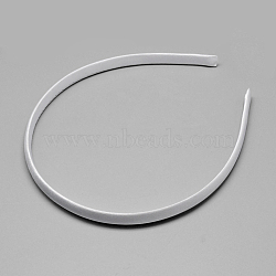 Plain Plastic Hair Band Findings, No Teeth, Covered with Cloth, White, 120mm, 9.5mm(OHAR-Q275-04A)