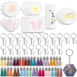 DIY Acrylic & Faux Suede Tasse Keychain Making Kits, Mixed Color(DIY-SP0002-45)