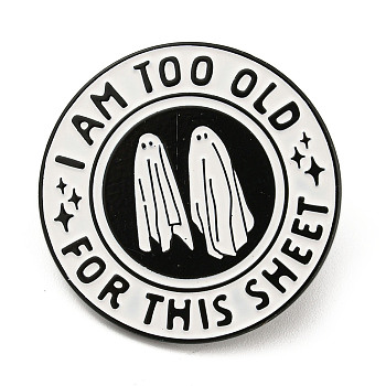 Halloween Sheet Ghost Alloy Enamel Pin Brooch, for Backpack Clothes, White, 30x1.5mm