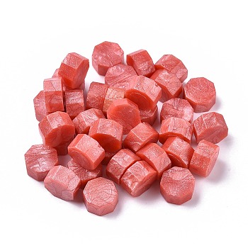 Sealing Wax Particles, for Retro Seal Stamp, Octagon, Coral, 9mm, about 1500pcs/500g
