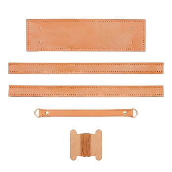 PU Leather Bag Bottom and Handles, for Women Bags Handmade DIY Accessories, Sandy Brown, 210x16mm