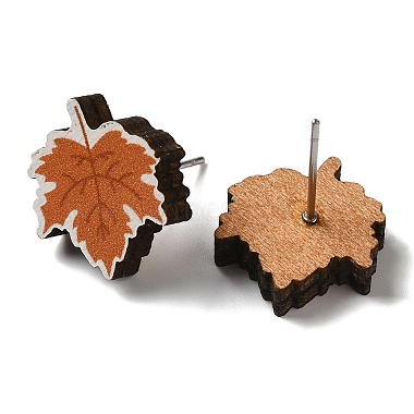 Wood Stud Earrings(EJEW-Z054-01L)-2