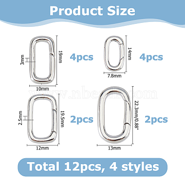 12Pcs 4 Styles Brass Spring Gate Rings(KK-HS0002-19)-2