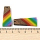 pendentifs en résine et bois de noyer sur le thème arc-en-ciel de la fierté(WOOD-K012-10B)-3