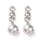 Brass Round Dangle Stud Earrings for Women(EJEW-C008-30P)-1