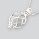 925 Sterling Silver Cage Pendant Necklaces(NJEW-S415-13)-1