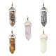 5Pcs 5 Styles Natural Mixed Gemstone Double Terminated Pointed Pendants(G-YW0001-45)-1