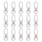 Iron Swivel Snap Hooks Clasps, Jewelry Findings, Platinum, 37x13.5mm, Hole: 10x5mm(E341-6)