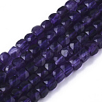 Natural Amethyst Beads Strands, Faceted, Cube, 4~4.5x4~4.5x4~4.5mm, Hole: 0.8mm, about 100pcs/strand, 15.35 inch(39cm)(G-R460-028A)