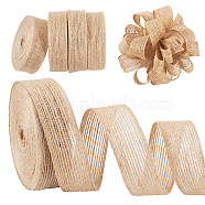 10M Braided Burlap Ribbon, Hessian Ribbon, Jute Ribbon, For Jewelry Making, Tan, 1 inch(25mm), about 10.94 Yards(10m)/Roll(OCOR-TAC0015-13D)