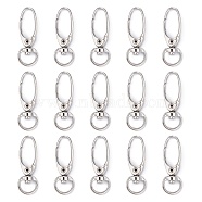 Iron Swivel Snap Hooks Clasps, Jewelry Findings, Platinum, 37x13.5mm, Hole: 10x5mm(E341-6)