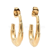 Ion Plating(IP) 304 Stainless Steel Croissant Stud Earrings, Half Hoop Earrings for Women, Golden, 23x17x4mm, Pin: 0.9mm(EJEW-G293-27G)