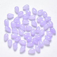 Imitation Jade Glass Charms, Teardrop, Lilac, 9x6x6mm, Hole: 1mm(GLAA-R211-03-F02)