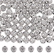 80Pcs Tibetan Style Alloy Beads, Round, Cadmium Free & Lead Free, Antique Silver, 8x8mm, Hole: 2mm(FIND-DC0005-34)