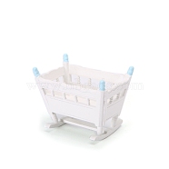 Wooden Cradle Miniature Ornaments, Micro Landscape Home Dollhouse Accessories, Cyan, 70x60x95mm(PW-WGBA73E-02)