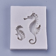Food Grade Silicone Molds, Fondant Molds, For DIY Cake Decoration, Chocolate, Candy, UV Resin & Epoxy Resin Jewelry Making, Sea Horse, Light Grey, 60x48x9mm(X-DIY-L019-020A)